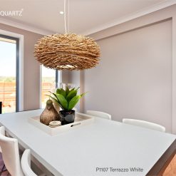 Alternative view of Terrazzo White P1107 | Mikado Quartz