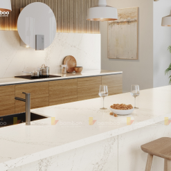 C5113 calacatta vein đá bàn bếp ứng dụng caslaquartz bamboostone